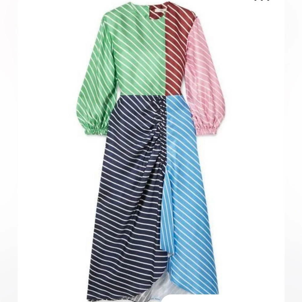 TIBI Delfina Colorblock Striped Dress - Picture 1 of 6